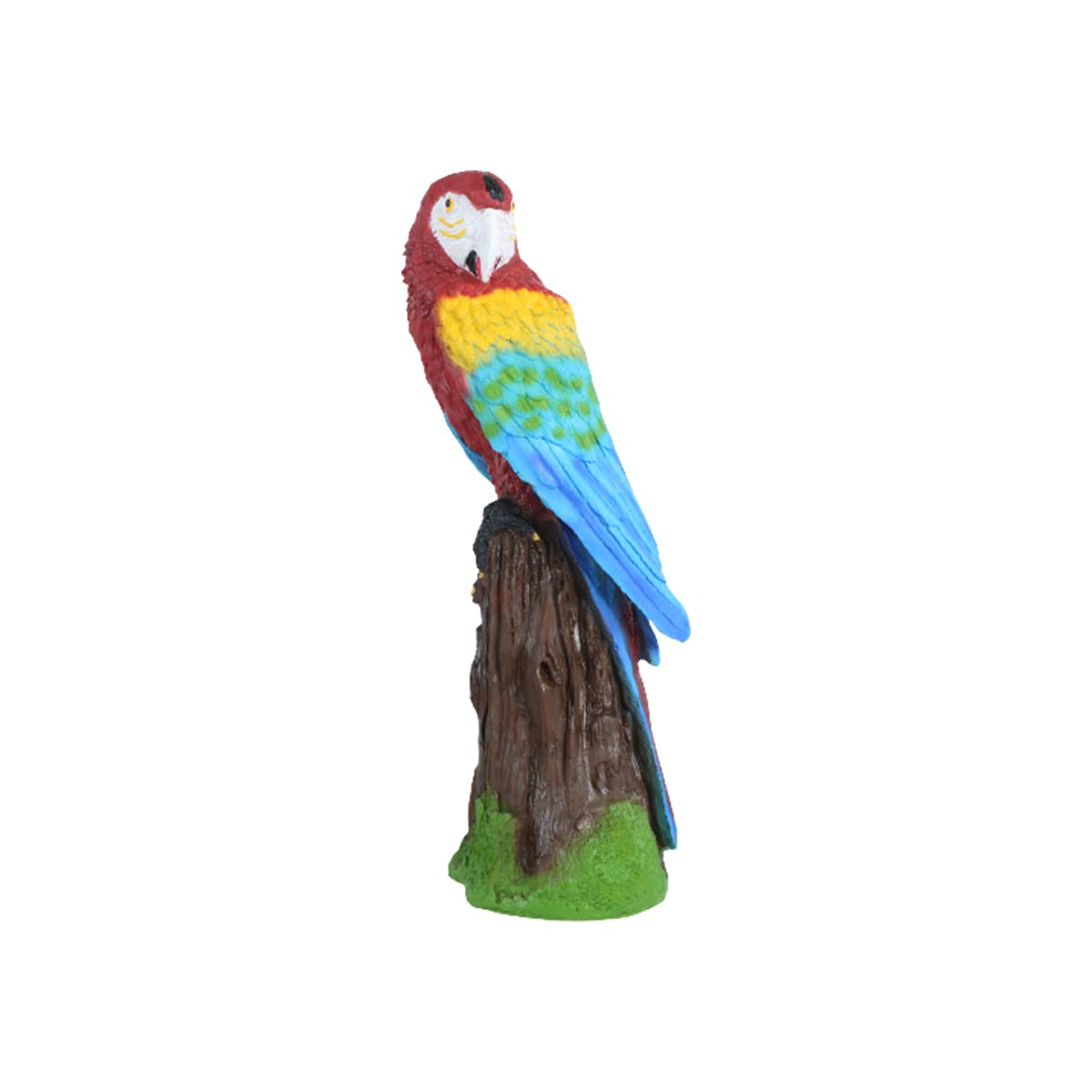 Wonderland Scarlet Macaw/Parrot Sitting on Tree Statue | Height 18.5 Inches | Material Resin | Can be kep Indoor or Outdoor | Garden Decor, Garden Statue, Garden Decoration, Home or Balcony Decor