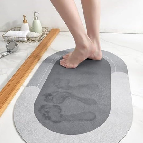 HomeCloud Super Absorbent Floor Mat – Perfect for Bathrooms, Doormats, and Office Spaces! Soft Cushion Mat with Quick Dry Dirt Barrier| 4.5mm Thick (40x60cm, Grey)