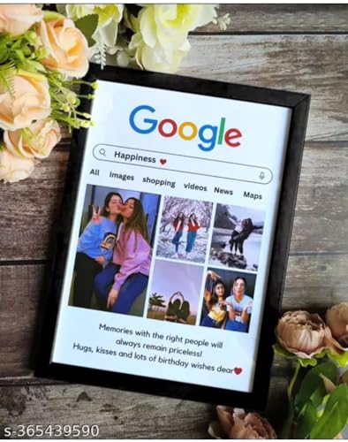 Digital Art Customized Google Photo Frames With Photo Upload, Personalised Wall Room And Home Decor Gift Birthday Aniversary Friends Forever