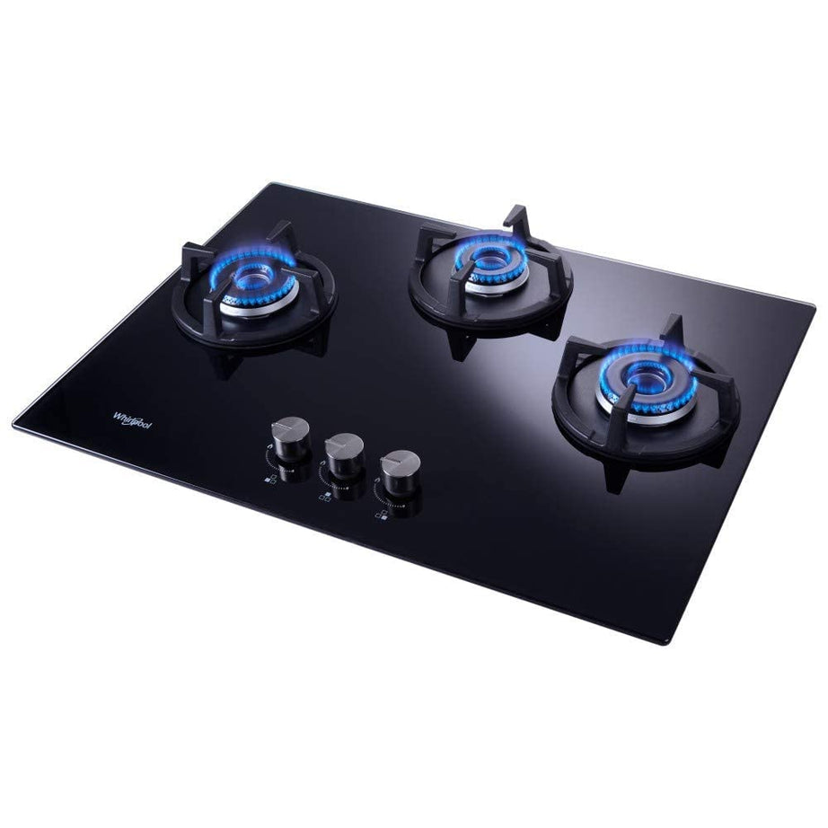 Whirlpool Hob 3 Burner Auto Ignition Gas Stove (Elite Hybrid 703 Mt Ec Gas Hob), Tempered Glass