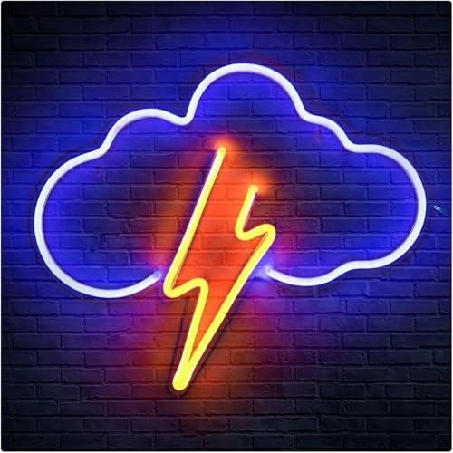 ILERY Hanture Neon Sign, Cloud Led Neon Light Wall Light Led Wall Decor, Light Up Acrylic Neon Sign For Bedroom, Kids Room, Living Room, Bar, Party, Christmas, Wedding, Multicolor