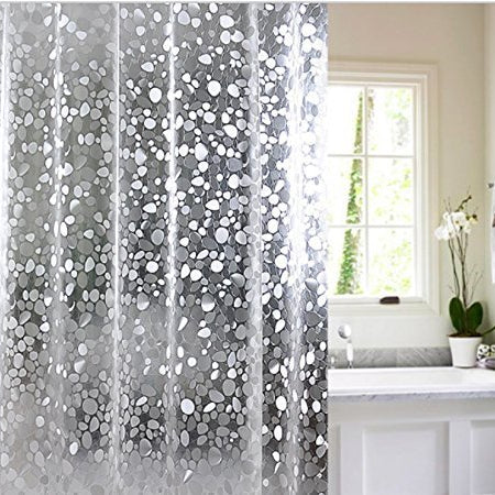 Yellow Weaves PVC Waterproof 3D Shower Curtain (54x84-inches, Transparent) - Pack of 2