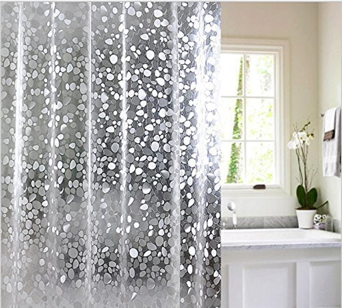 Yellow Weaves PVC Waterproof 3D Shower Curtain (54x84-inches, Transparent) - Pack of 2