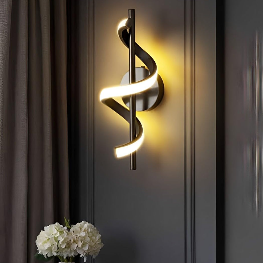 FILLISKA® Luxurious Wall Lamp for Home with Adjustable Colour Changing Function (Black Spiral-5253)