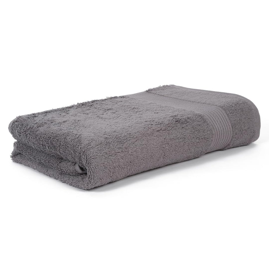 Amazon Brand - Solimo - Cotton Bath Towel | 500 GSM | Fade Resistant | Dark Grey