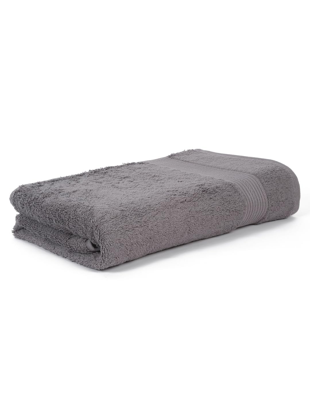 Amazon Brand - Solimo - Cotton Bath Towel | 500 GSM | Fade Resistant | Dark Grey