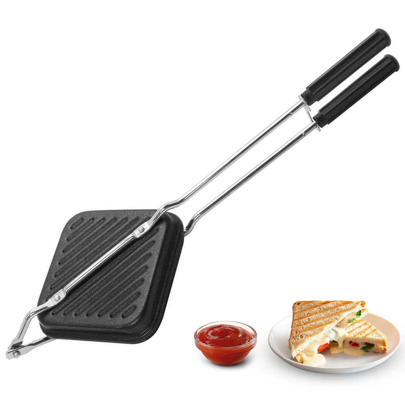 PANCA Non-stick Gas Toaster Sandwich Maker | Regular Grill Sandwich Maker - Black