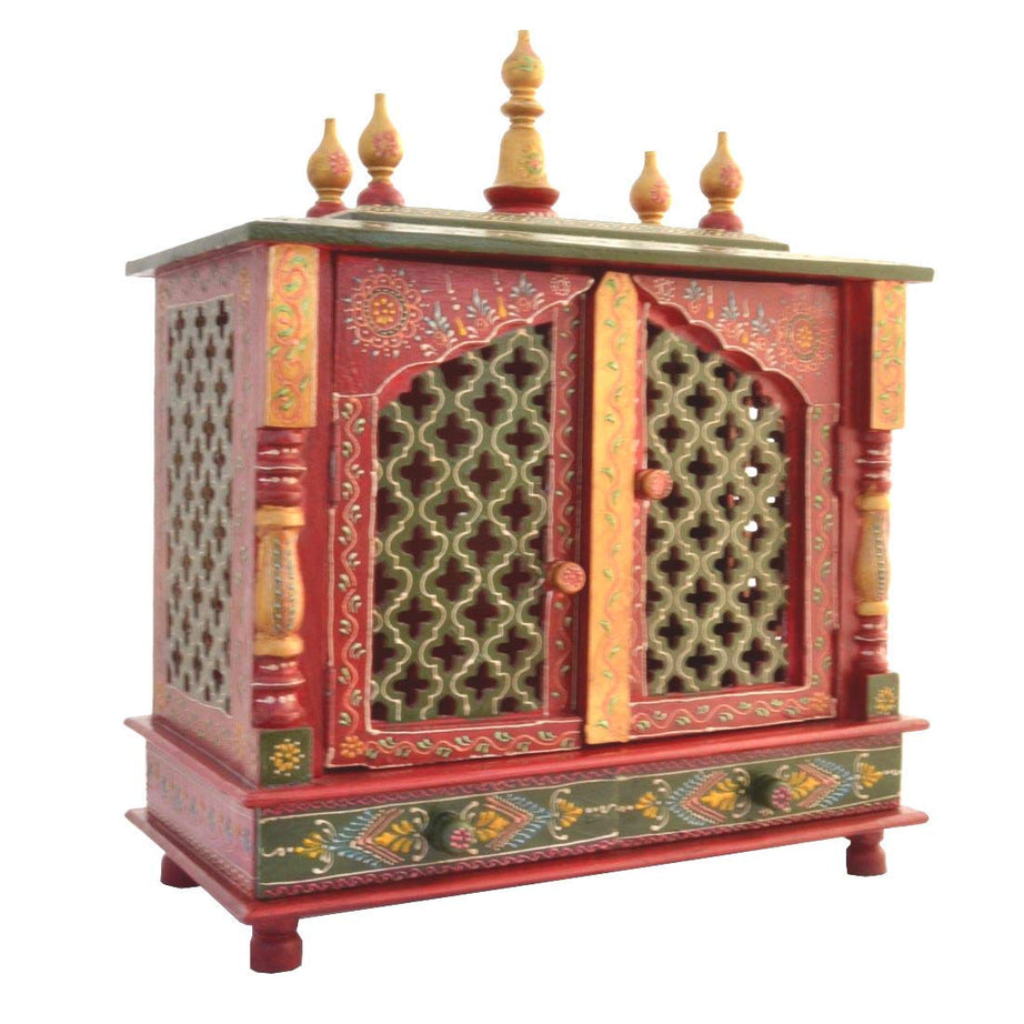 Rajasthan Art And Craft Wood Home Temple (Brown) (JL)