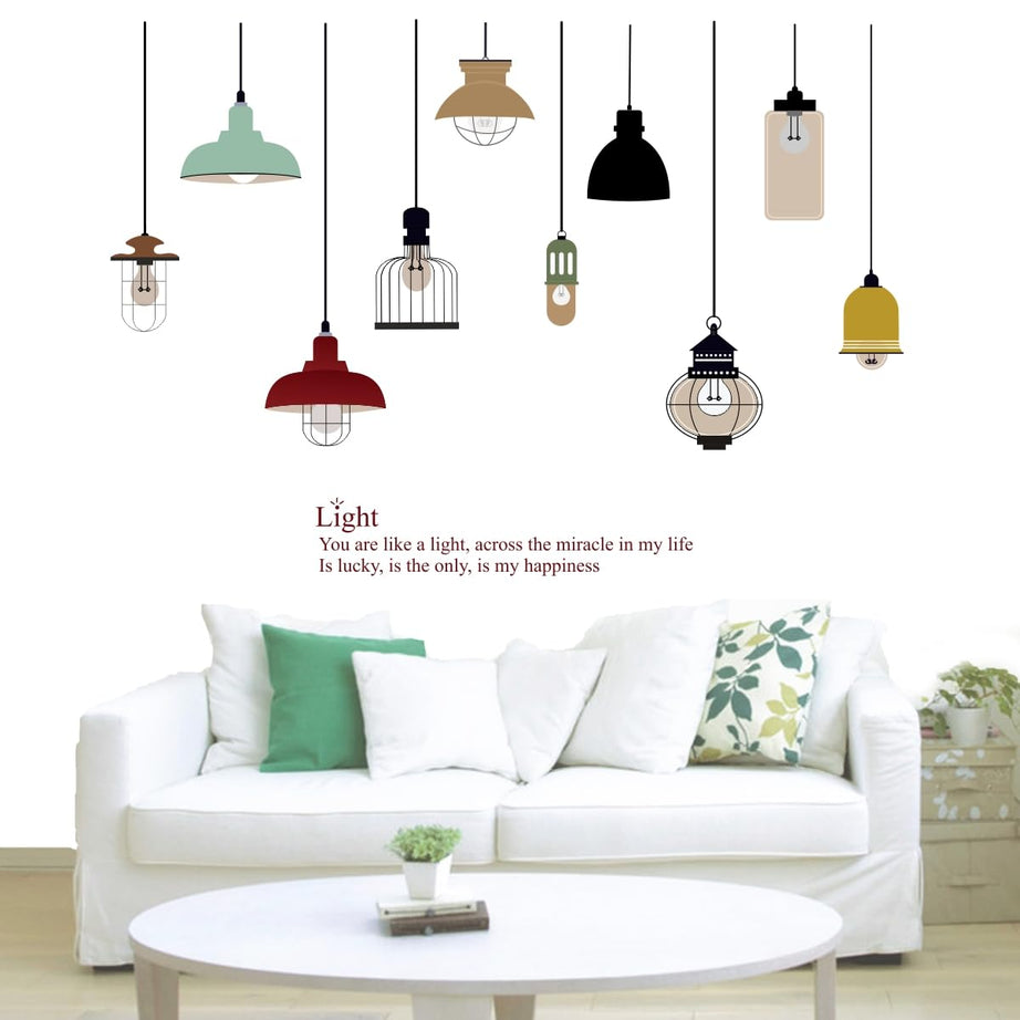 rawpockets Vinyl Hanging Decor Light Lamps With Quote Self Adhesive Wall Sticker