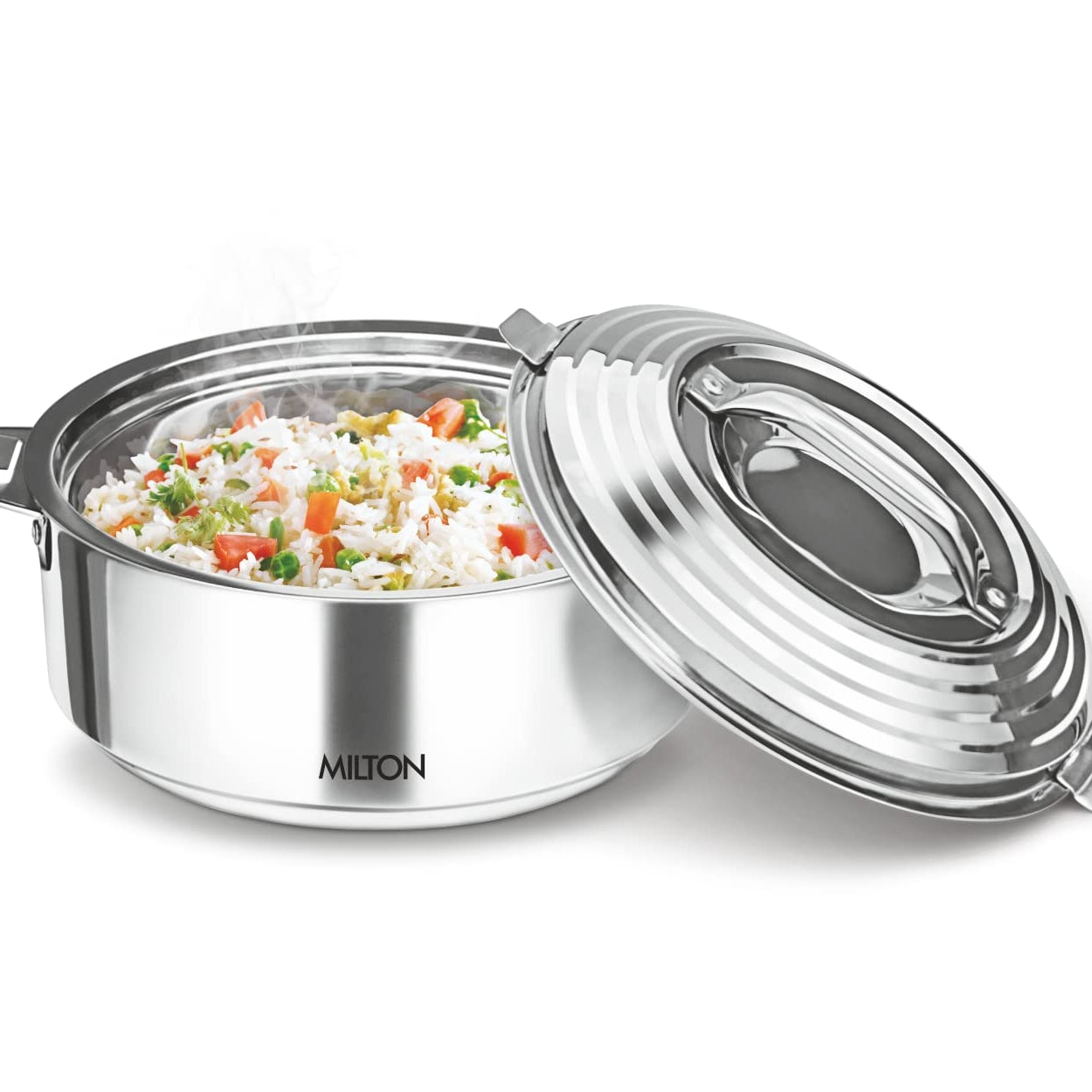 MILTON Galaxia 1000 Double Walled Stainless Steel Casserole, 1.2 litres, Silver | PU Insulated | Hot & Cold | Hygiene | Odourless