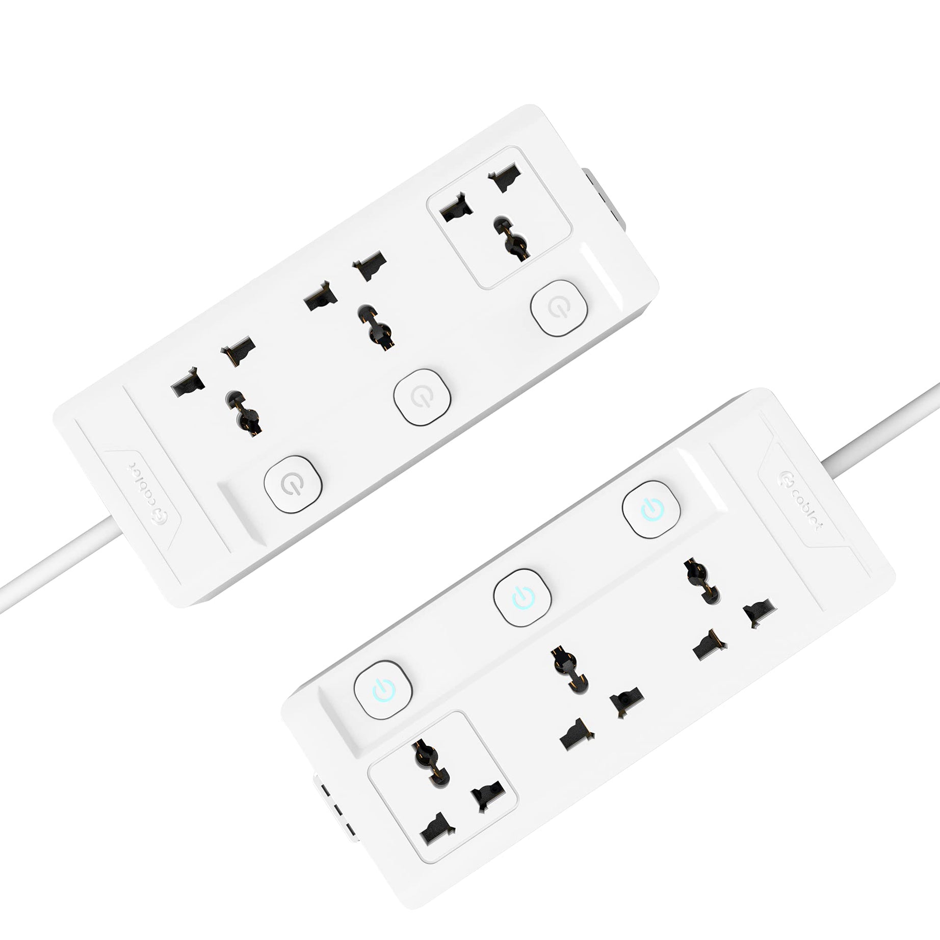 Cablet 240 volts 3 Way Extension Board - 3 Universal Socket + 3 Switch, 10A and 2500W - 4.5m Heavy Duty Cable - White, Medium (Cablet 3030-45)