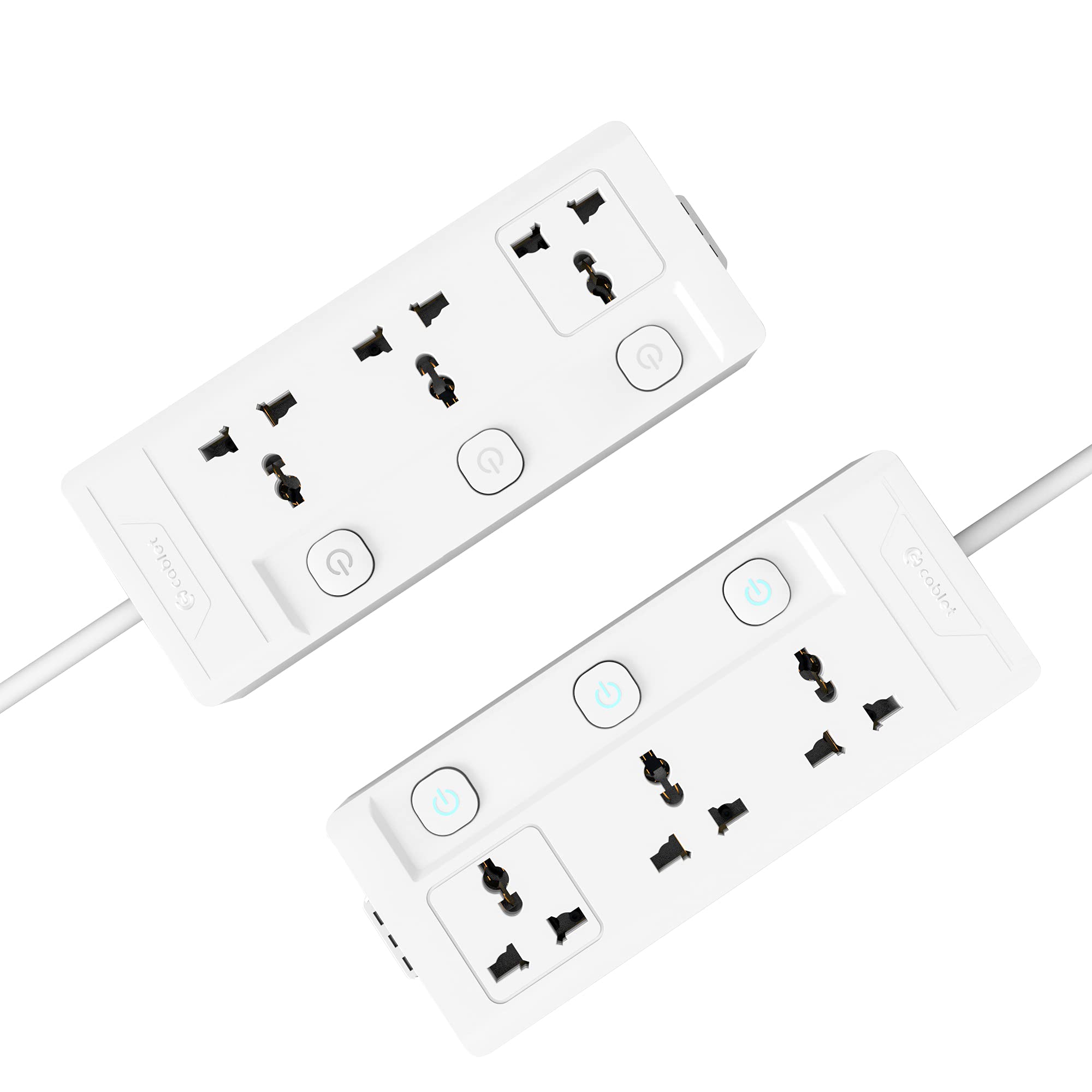 Cablet 240 volts 3 Way Extension Board - 3 Universal Socket + 3 Switch, 10A and 2500W - 1.8m Heavy Duty Cable - White, Medium (Cablet 3030-18)