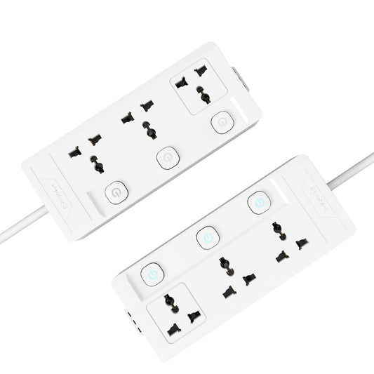 Cablet 240 volts 3 Way Extension Board - 3 Universal Socket + 3 Switch, 10A and 2500W - 1.8m Heavy Duty Cable - White, Medium (Cablet 3030-18)