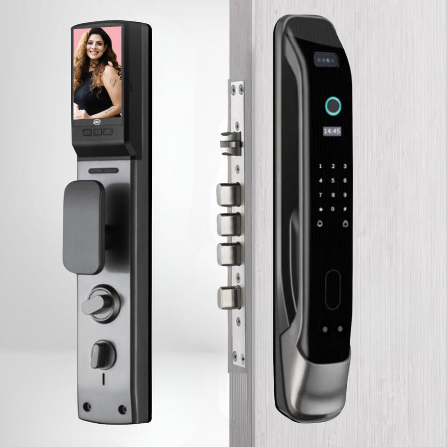 Golens X28 Luxury Smart Door Lock | 7 Ways Unlocking |3D Face ID| Fingerprint | Mobile App | RFID Card | PIN | Mechanical Key |Camera Technology| Keyless Entry Digital Lock (2 Year Warranty)