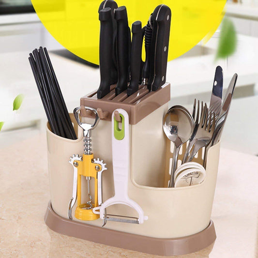 POXEFLIP Multi Function kitchenwear Self Draining Organizer Lightweight Chopsticks Basket for Spoons, Knife & Other Kitchen Cutlery Storage Holder Stand.