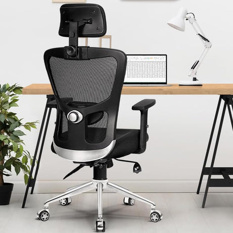 Da URBAN® Mexico Pro High Back Mesh Ergonomic Office Chair with 3 Years Warranty, Adjustable Armrests,Adjustable PU Pads,Adjustable Lumbar Support,Smart Any-Angle Tilt Lock Mechanism (Black)