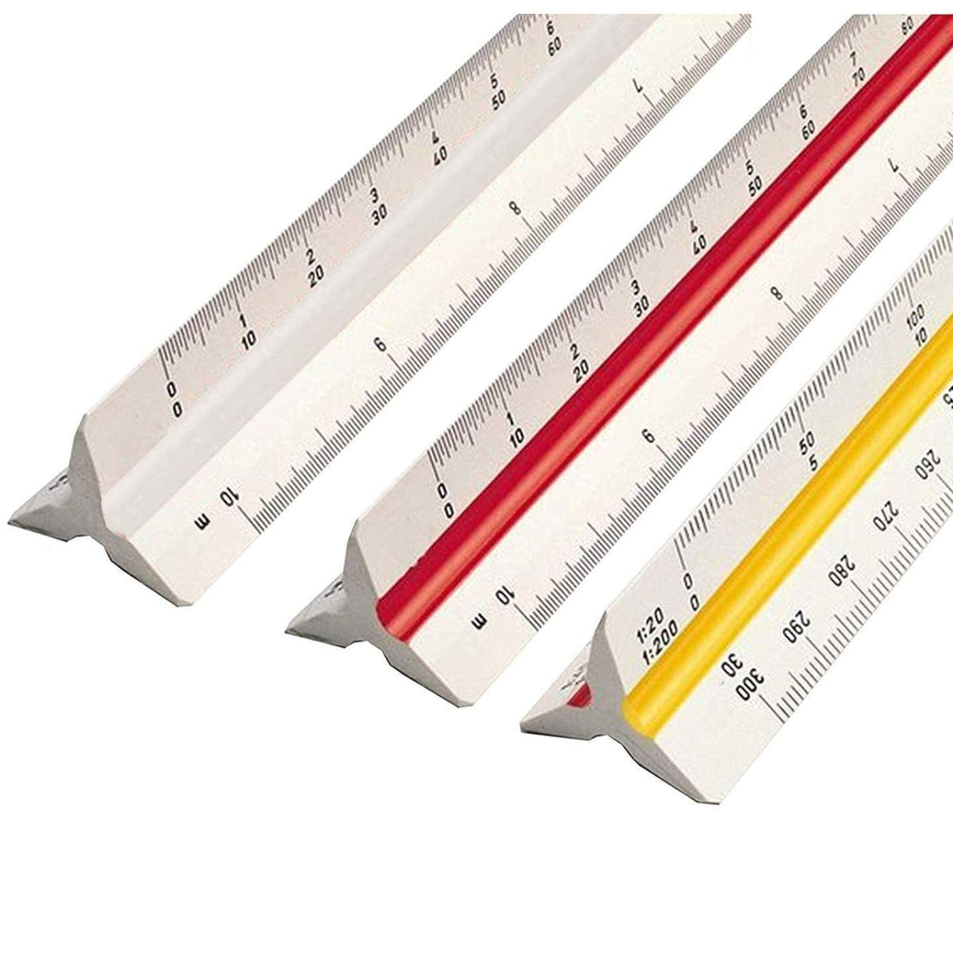 TWIN SEVEN® Triangle Scale Ruler, 30 cm/12-inch Long Plastic Straight Measuring Tool For Architects, Engineers, School/College Students, Office Employee (1-Piece)