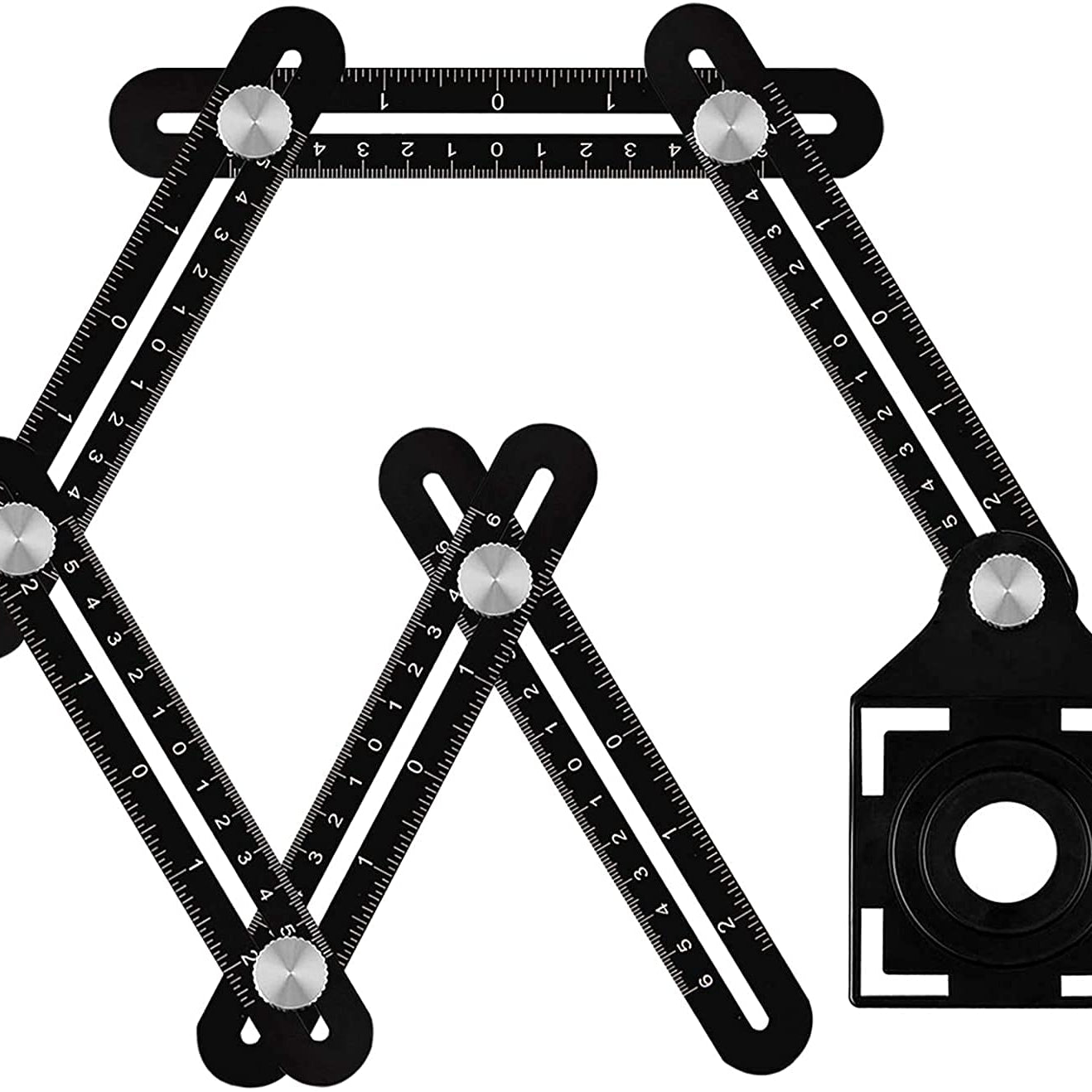 CATSON Six-Sided Aluminum Alloy Angle Measuring Tool/Universal Opening Locator/Universal Angularizer Ruler/Multi Function Template Tool