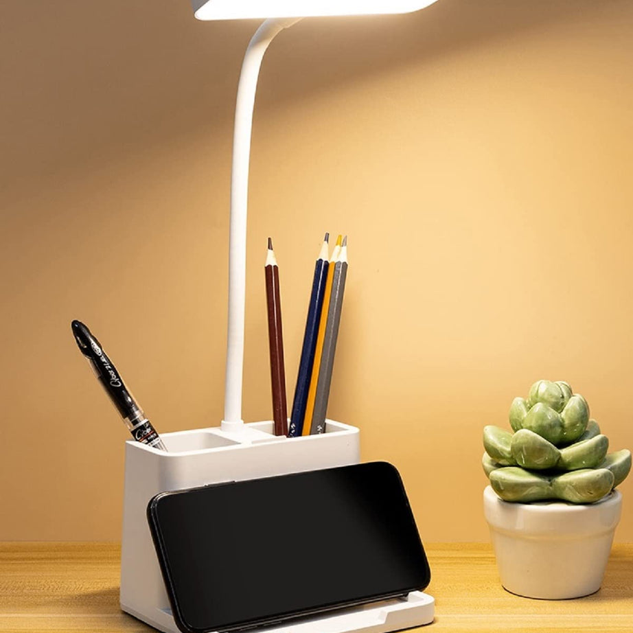 SHOPOPOYE Table lamp for Study Led Light-Study Lamp for students rechargeable-Table lamps for study room-Night lamp for study,Desk lamp,Work,Usb7W,Yellow light,ABS Plastic(6 Mnths Warrnty)