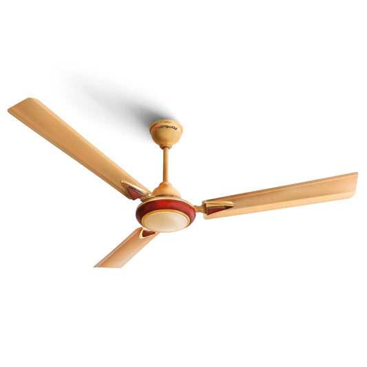 LONGWAY Starlite-1 1200mm/48 inch High Speed Anti-dust Decorative 5 Star Rated Ceiling Fan 400 RPM with 3 Year Warranty (Golden Beige, Pack of 1)