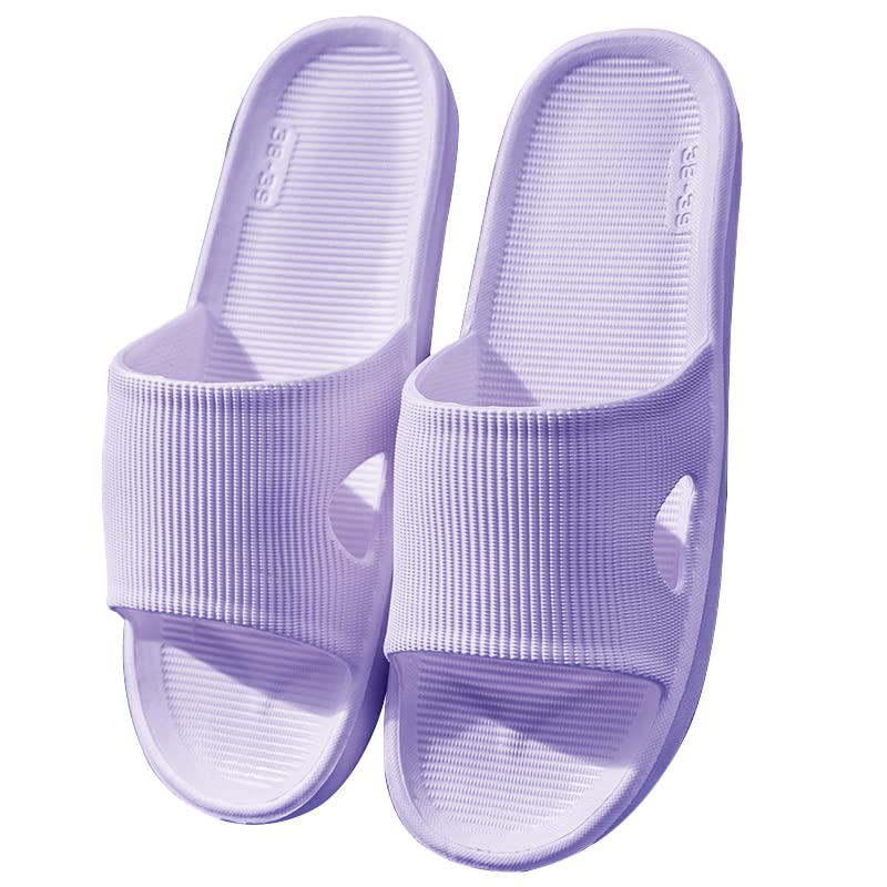 DRUNKEN Slipper For Women's Flip Flops Massage Fashion Slides Open Toe Non Slip Purple- 5-6 UK