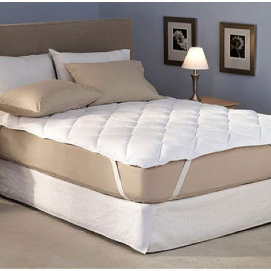 RRC Cotton 100% Waterproof Mattress Protector - Queen Size Quilted Mattress Protector - (60" x 78" Inches) (White)