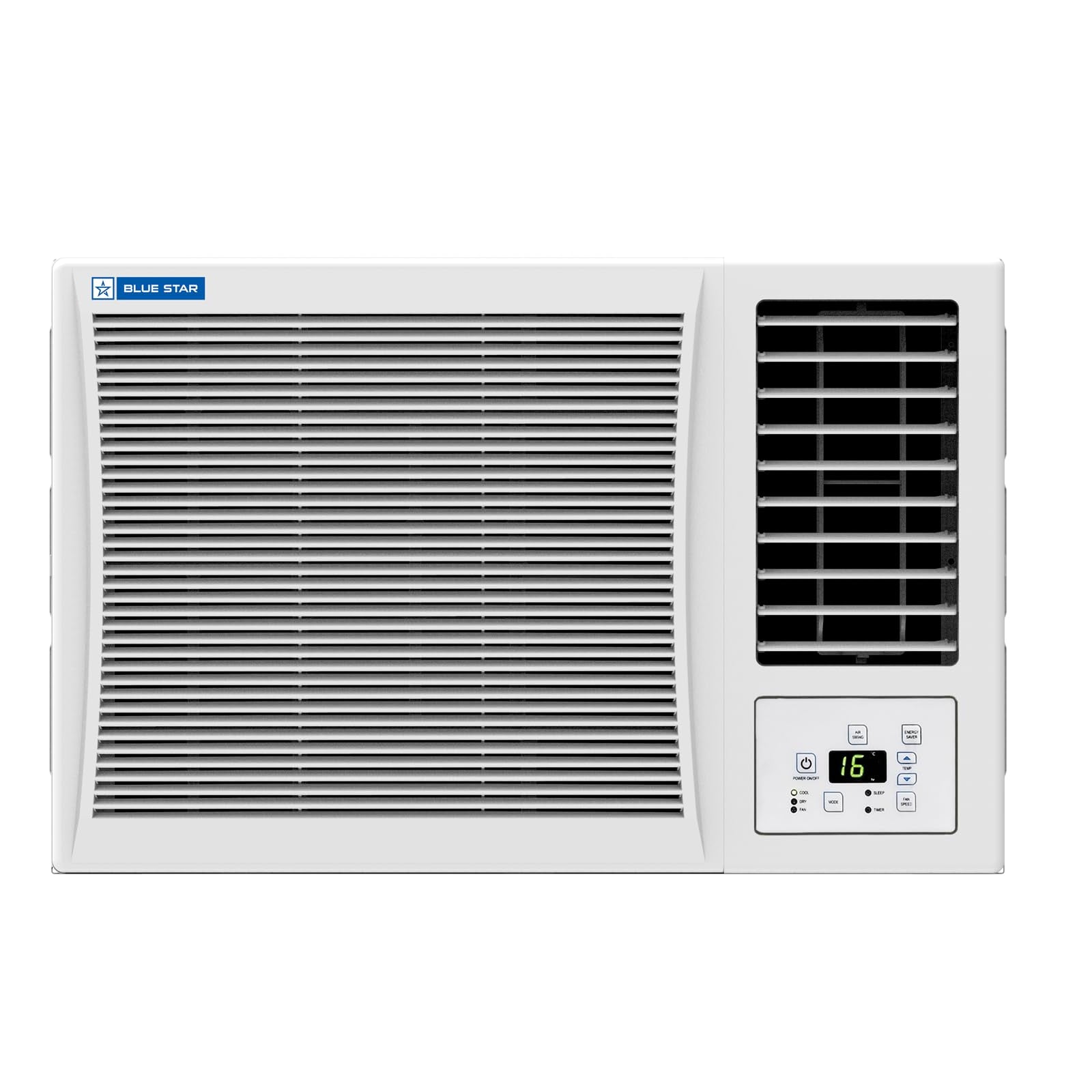 Blue Star 1.5 Ton 3 Star Fixed Speed Window AC (Copper, Turbo Cool, Fan Modes-Auto/High/Medium/Low, Hydrophilic Blue Fins, Dust Filters, Self-Diagnosis, 2024 Model, WFD318P, White)