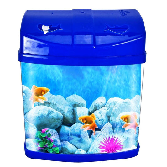 PAWING Small Betta Fish Tank Fish, Mini Aquarium Suitable for Living Room, Home and Office