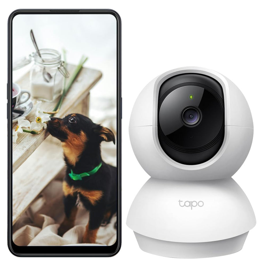 Tapo TP-Link C210 360° 3MP Full HD 2304 X 1296P Video Pan/Tilt Smart Wi-Fi Security Camera | Alexa Enabled | 2-Way Audio| Night Vision| Motion Detection | Indoor CCTV White