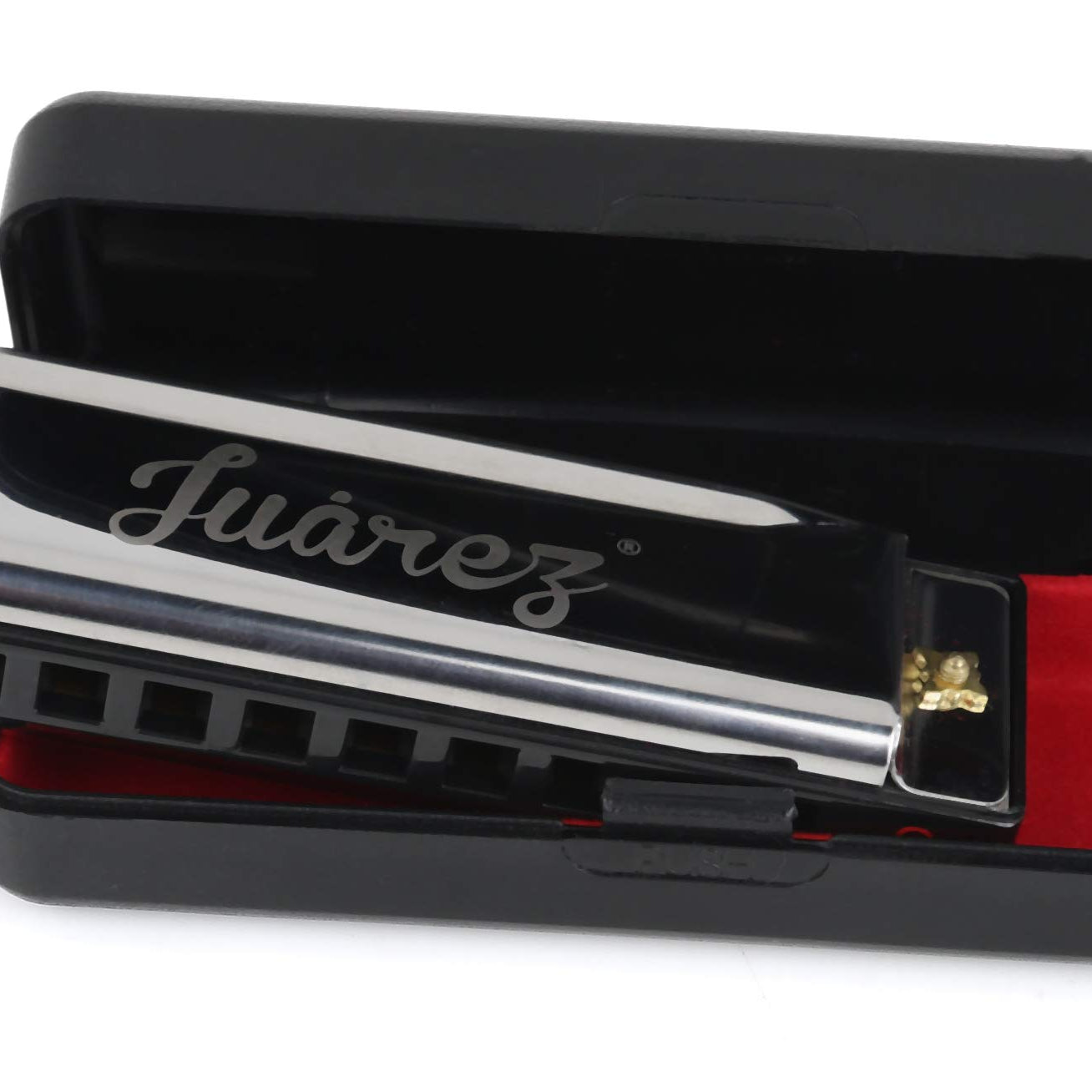 Juarez JRZ10HM Key C Diatonic Blues Harmonica 10 Hole 20 Tones with Case, Mouth Organ for Beginners, Students, Kids & Professionals, Silver