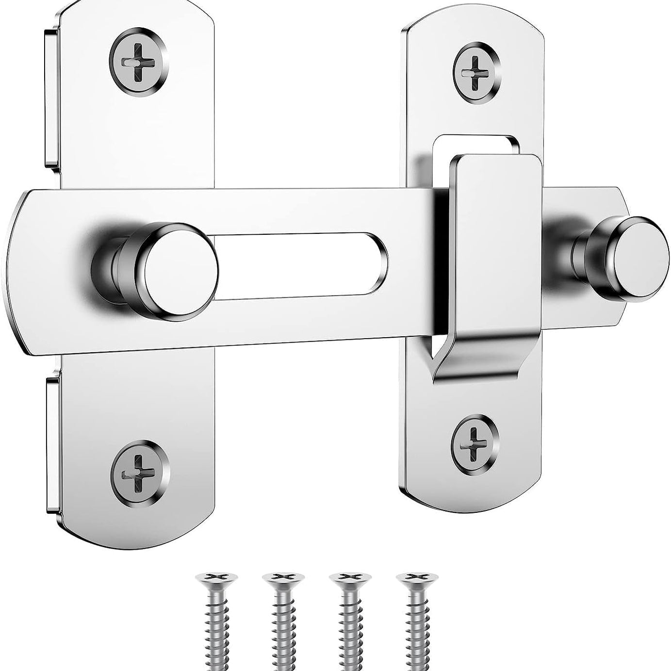 Dkriva Door Lock Hardware,180 Degree Flip Sliding Barn Door Lock for Privacy,Stainless Steel Gate Latches Flip Latch Safety Door Bolt Latch Lock, for Cabinet, Bathroom, Window,Outdoor(1 pcs)