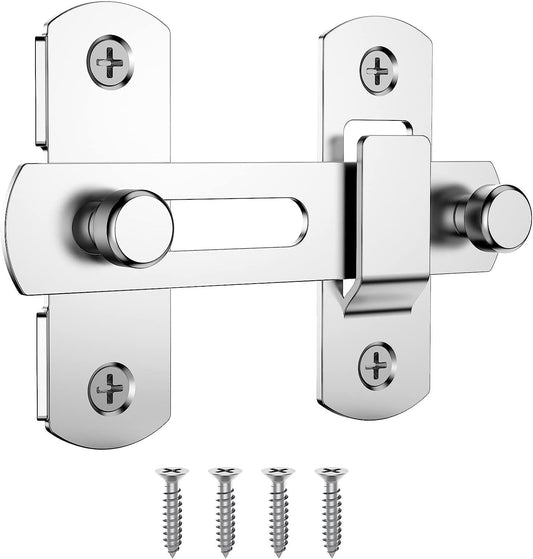 VINSU Door Lock Hardware, Stainless Steel Gate Latches Bar Flip Latch Safety Door Bolt Lock, Sliding Door Barn Latch Lock Suitable for Garden, Bathroom, Outdoor, Garage, Window, Coop