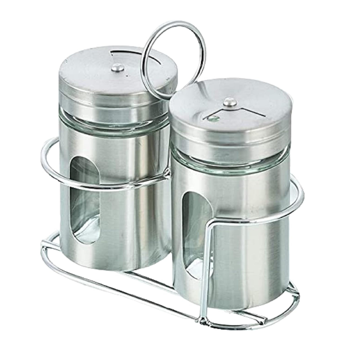 Tekzie 2 Pcs Salt & Pepper Shakers with Stand Tray for Kitchen Tool (Any Design Will be Sent as Per Availability)