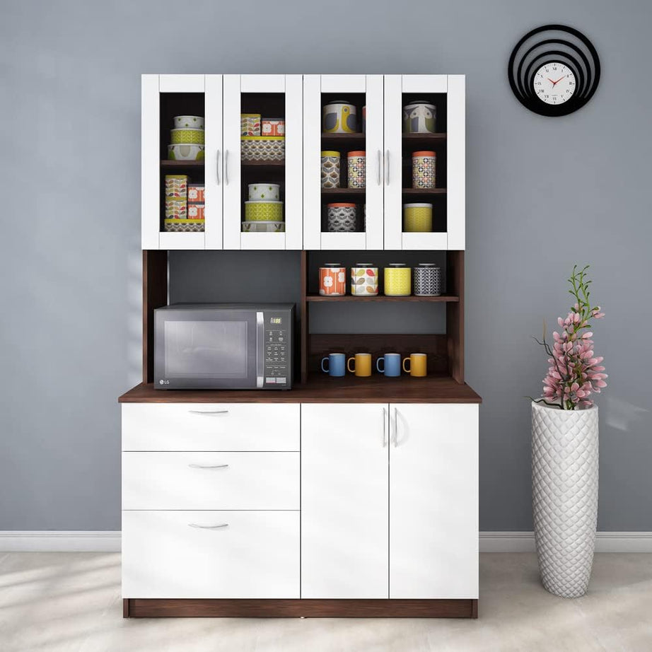 Woodbuzz | Arizona Crockery Unit | Wenge & Frosty White