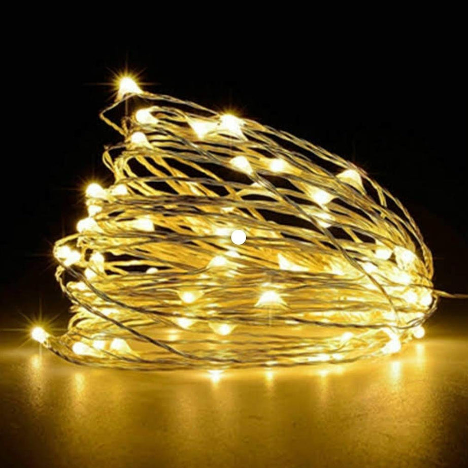 tu casa Dw-440-Usb-Led Copper Fairy Light, Waterproof(10 Meters-100 Bulbs) Nickel Finish -Warm White