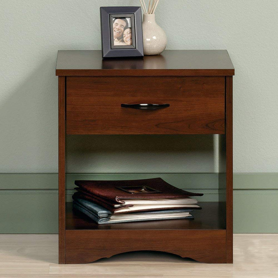 Sheesham Wood Bed Side Table for Bedroom with Drawer (Brown Finish)