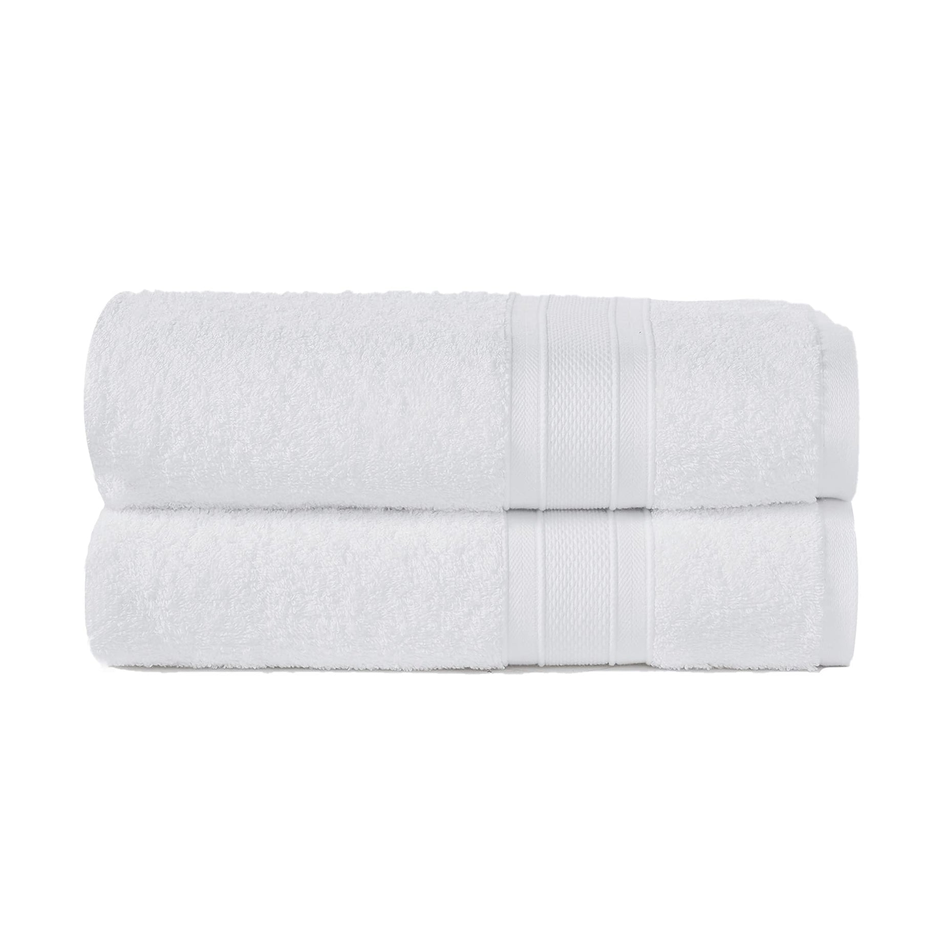 Trident Towels for Bath, 100% Cotton, Highly Absorbent, Bathroom Towels, Super Soft, 2 Piece Bath Towel Set, Soft Comfort, 500 GSM, White