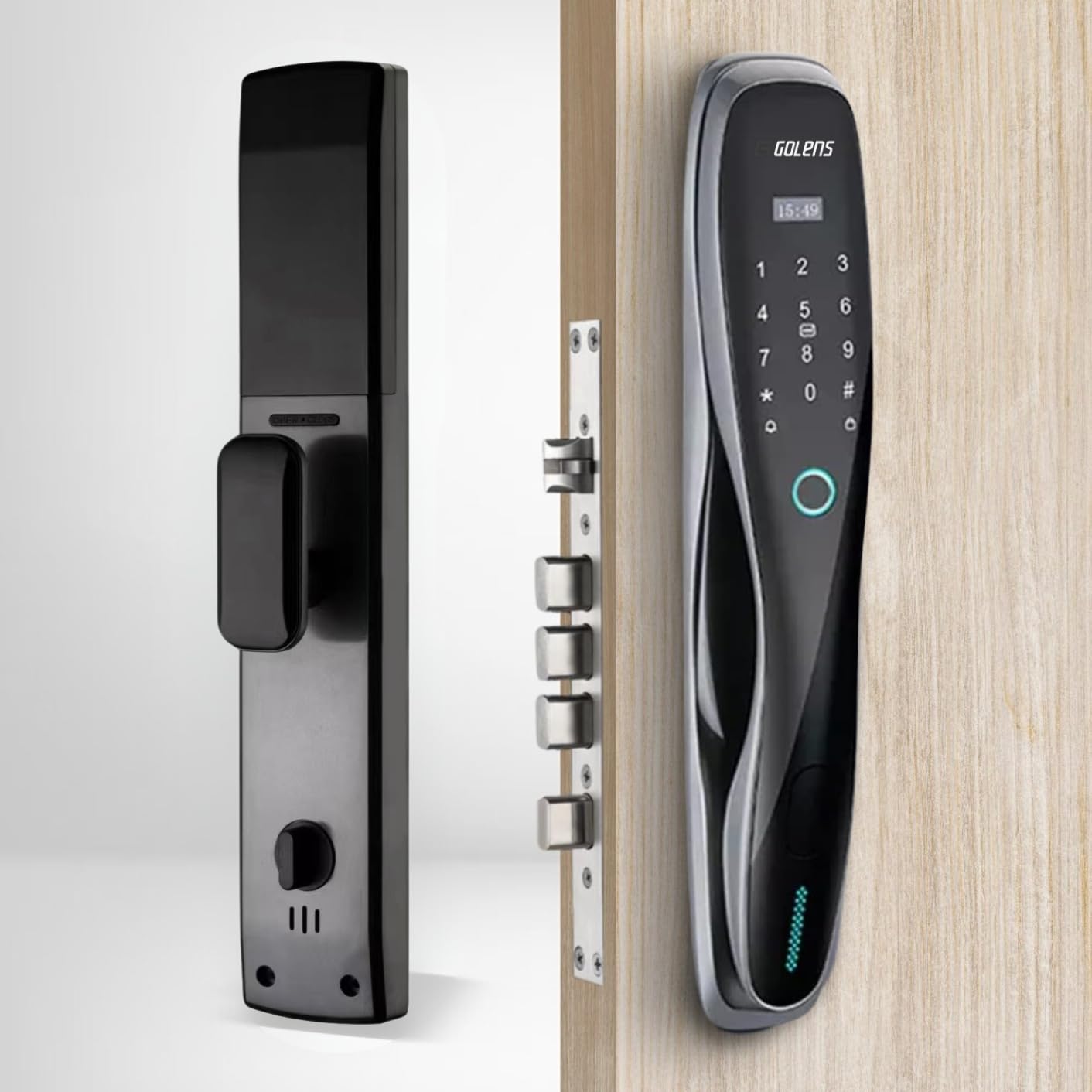 Golens Smart Door Lock with 6-Way Unlocking | Fingerprint | Pincode | RFID Card | Mobile App | Mechanical Key | OTP Access | Automatic Lock Keyless Entry Digital Lock (1Year Brand Warranty)