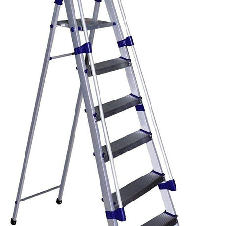 Parasnath Railing Home Pro 6 Step 6.1 Ft Light Weight Full Aluminium Heavy Duty Folding Ladder (Made in India)