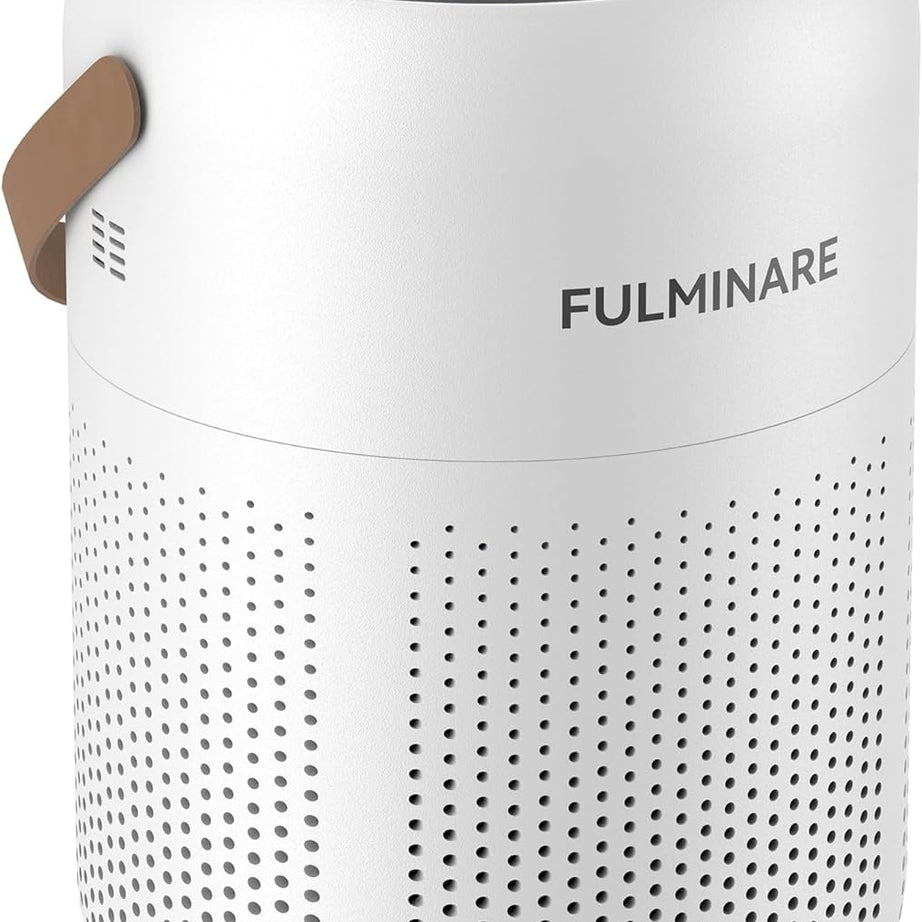 FULMINARE Air Purifiers, H13 HEPA Air Purifiers with 360° Air Inlet, 3 Speeds, Auto Air Quality Monitoring, Removes Dust, Smoke - Portable Small Low Noise for Bedroom, Pet, Office (White-1PCS)