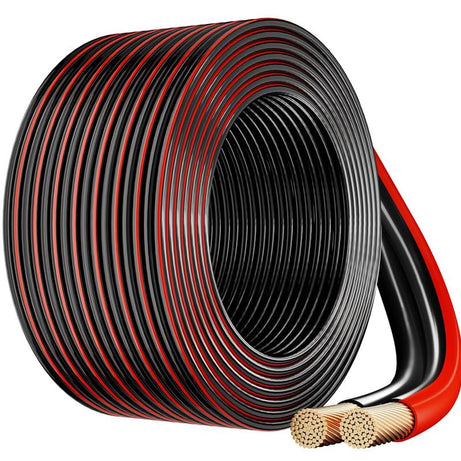 FEDUS 14 Gauge/AWG Speaker Wire 50 Meter Oxygen-Free Copper 2 Conductors Audio Speaker Cable for Car Speakers Stereos, Subwoofer, Home Theater Speakers, HiFi Surround Sound (RED+BLACK)