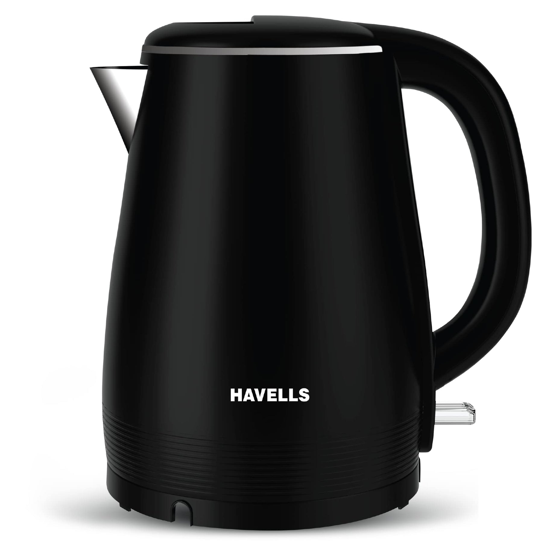 Havells Electric Kettle Altro 1250 Watts 1.5 liters, Double Layered Cool Touch Outer Body | 304 Rust Resistant SS Inner Body with Auto Shut Off | Wider Mouth | 2 Yr Manufacturer Warranty (Black)