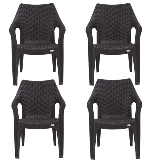 Lavanya Plastic Chair Pack of 4 brown color