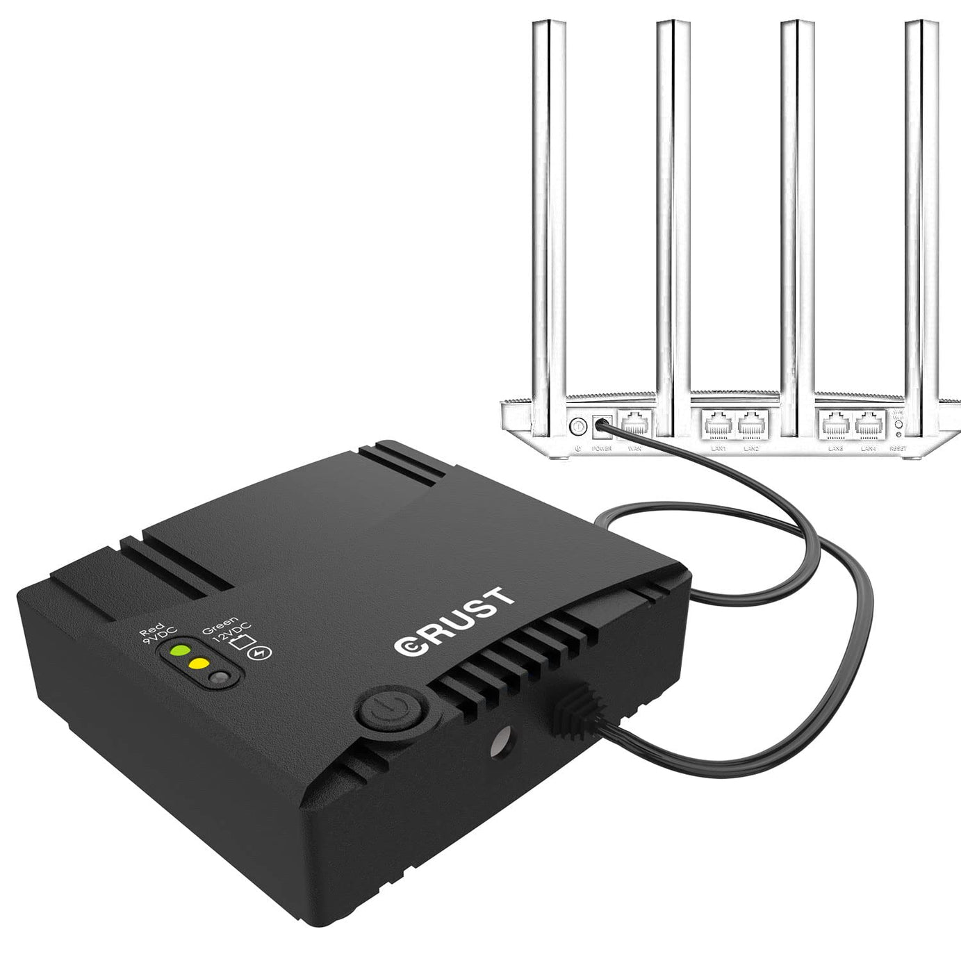 CRUST Smart Mini UPS for WiFi Router and Modem. Upto 4 Hours Power Backup. Replaceable EV Grade Li-Ion Battery. Supports 9V & 12V Routers, CCTV, Set Top Box, Access Control