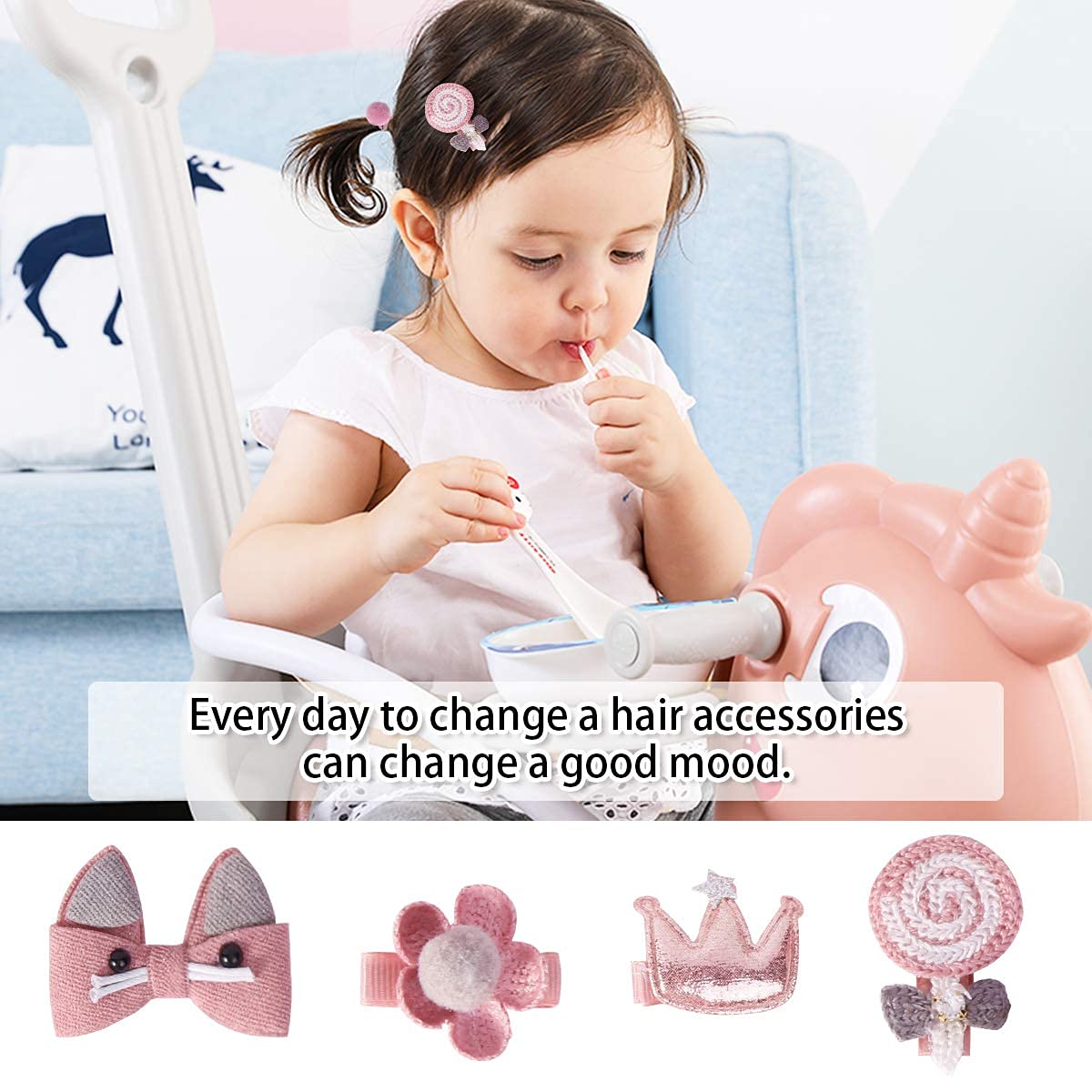 kapimo Fancy Hair Clips For Baby Girls Toddlers Assorted Stylish Fashion Hair Accessories 18 Pcs Gift Set Box (Dark Pink)