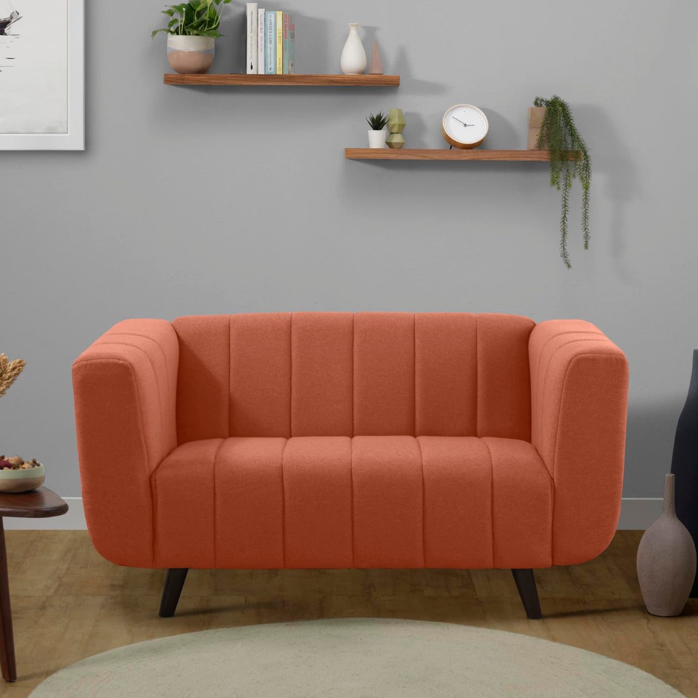 Sleepyhead Kiki - 2 Seater Sofa (Fabric, Lava Orange) 2-Person Sofa