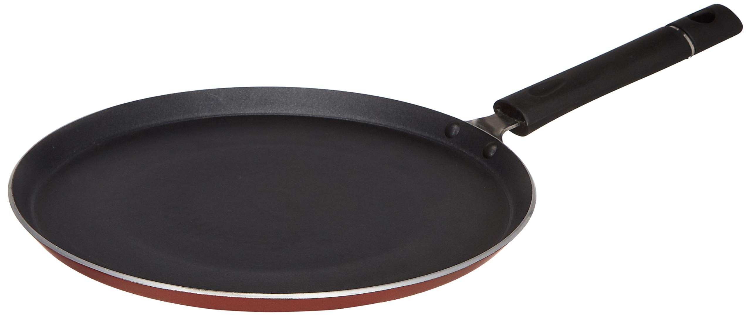 Amazon Brand - Solimo Non-Stick Tawa with 2-Way Non-Stick Coating, 26cm (Induction and Gas Stove Compatible), Aluminium, Black