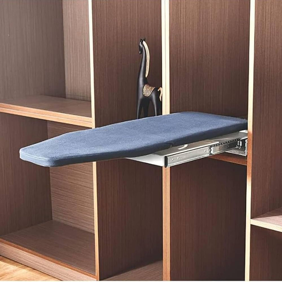 DBR Wardrobe Pull Out Folding Ironing Board | Built in Swivel Ironing Board Foldable | Rotatable Ironing Board with Soft Close Channel