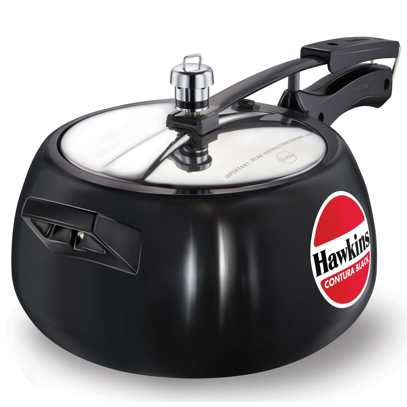 Hawkins Contura Black Pressure Cooker, 5 Litre, Black (CB50)