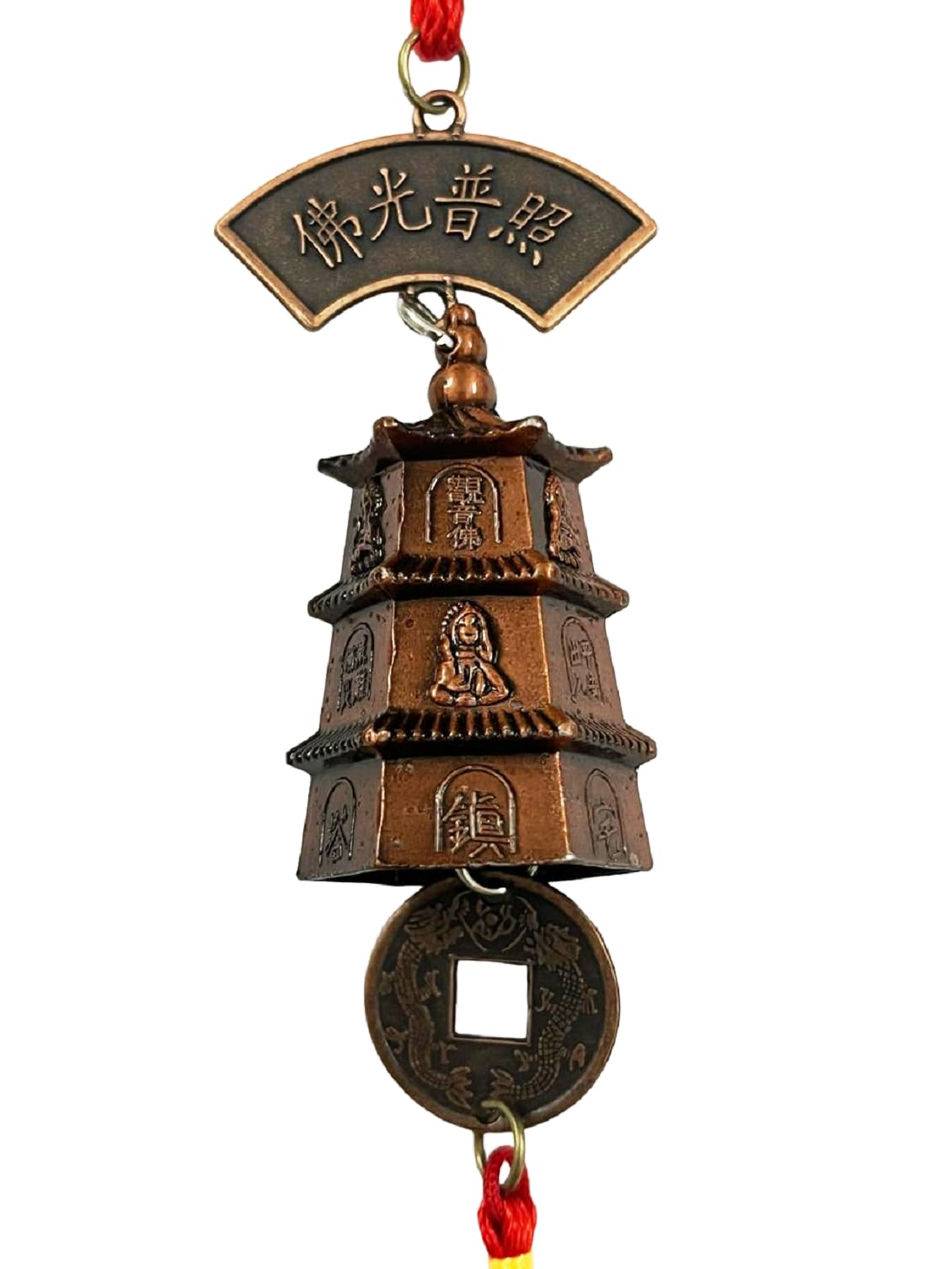 numeroastro Tibetan Hanging Bell | Wind Chime for Homes, Offices, Cars for Positive Flow of Chee Energy (1 Pc)